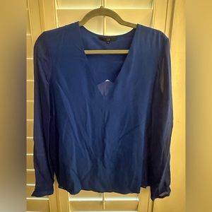 Tibi Cobalt Blue Silk Top